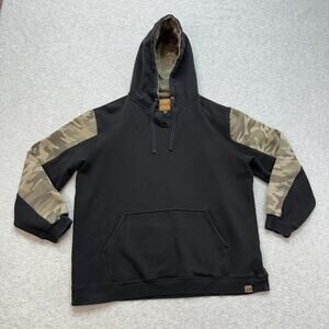 Venado Camo Print Hooded Sweatshirt Women's Large Black Long Sleeve Cotton Blend